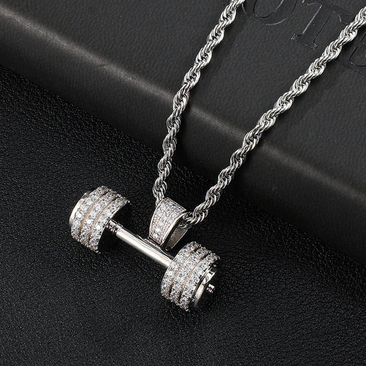 Diamond Dumbbell Pendant